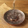 Retro 5 Holes Lotus Incense Burners Dragon Incense Holder Stick Cone Censer Plate Buddhism 2 Colors Home Office Decoration Craft ► Photo 1/6