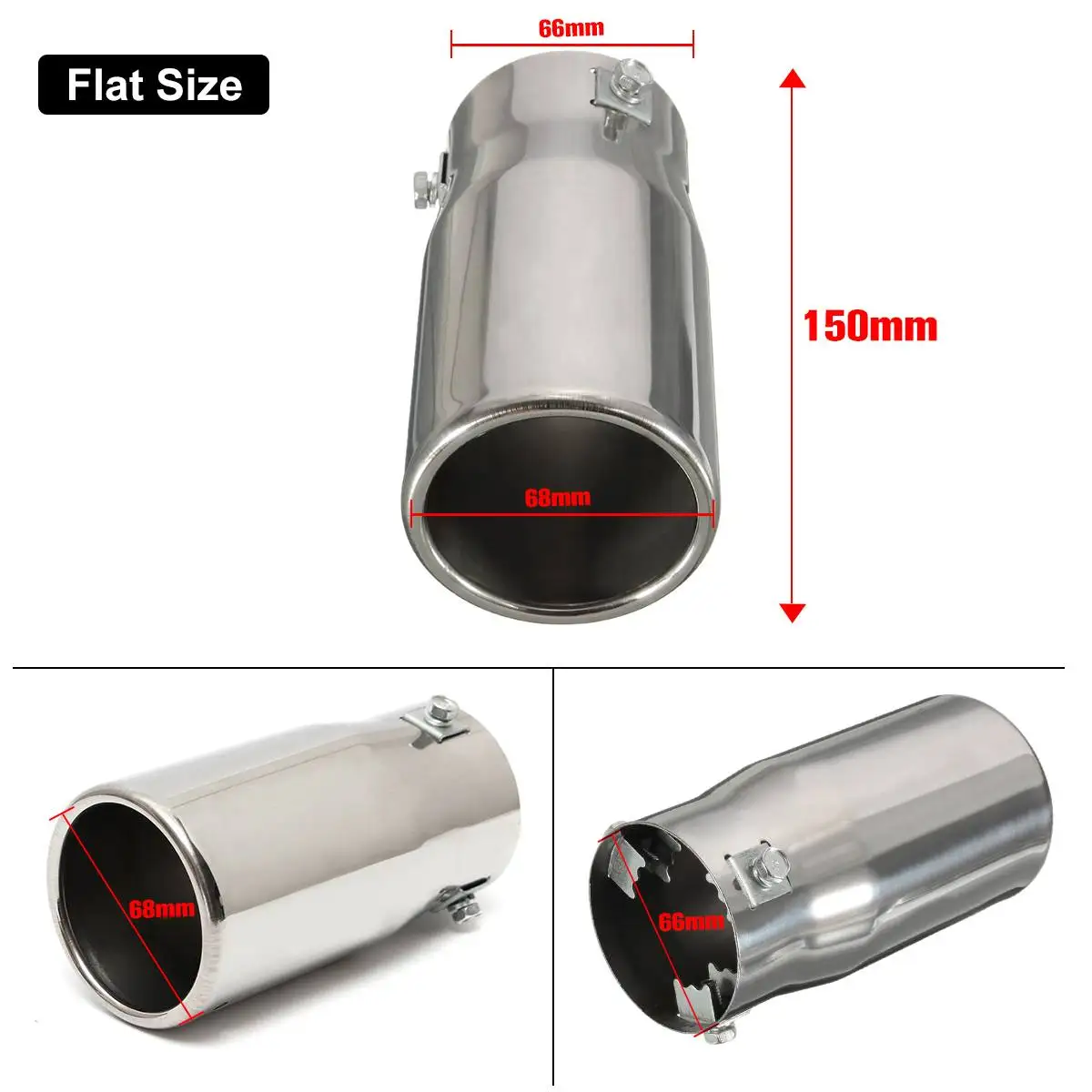 Vehicle Chrome Exhaust Pipe Tip Car Auto Muffler Steel Stainless Trim Tail Tube Auto Replacement Parts Exhaust Systems Mufflers Vehicle Chrome Exhaust Pipe Tip Car Auto Muffler Steel Stainless Trim Tail Tube Auto Replacement Parts Exhaust Systems Mufflers