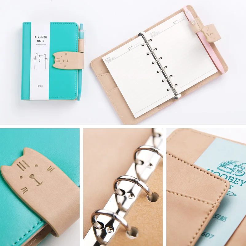 Bullet Journal Sketchbook Cat Kawaii Spiral Binder Travelers Notebook Refills a7 Planner Mini Pocket a6 планировщик