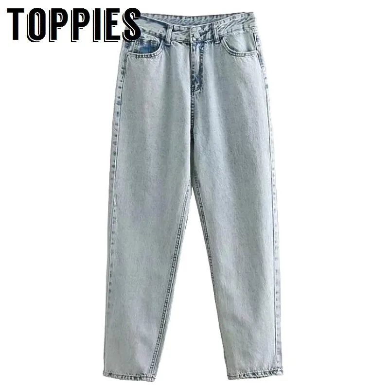 

2019 Spring High Waist Jeans Woman Boyfriend Style Denim Pants Zipper Fly Vintage White Jeans pantalones vaqueros mujer