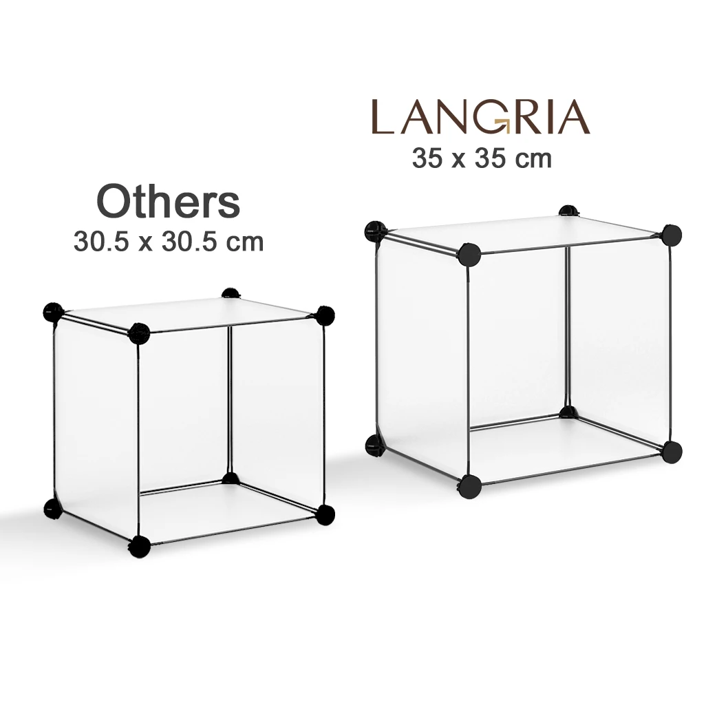 LANGRIA 6-مكعب المتشابكة وحدات التخزين المفتوحة المنظم رفوف نظام خزانة خزانة رف لملابس المنزل أحذية اللعب