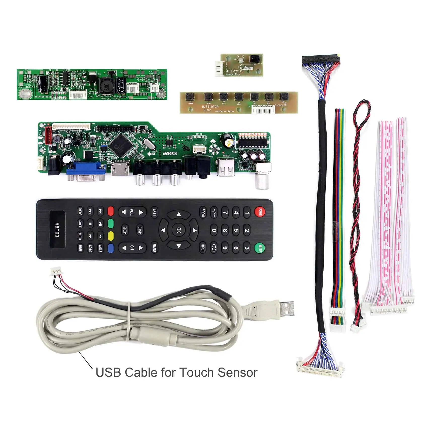  TV+HDMI+VGA+AV+USB LCD Controller Board For 21.5inch 1920x1080 T215HVN01.0 M215HW03 V1 V2 M215HGE-L