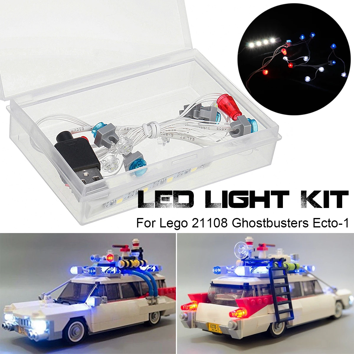 

LED Light Kit (only light included )for lego 21108 blocks set Compatible with Ghostbusters Ecto-1 bricks (Car Not Included)