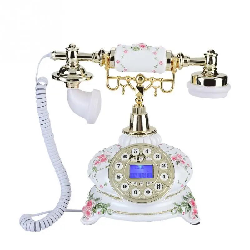 

Retro Landline Home Office Fixed Telephone 50 Caller ID FSK/DTMF Corded Phone With Pause and Redial Function
