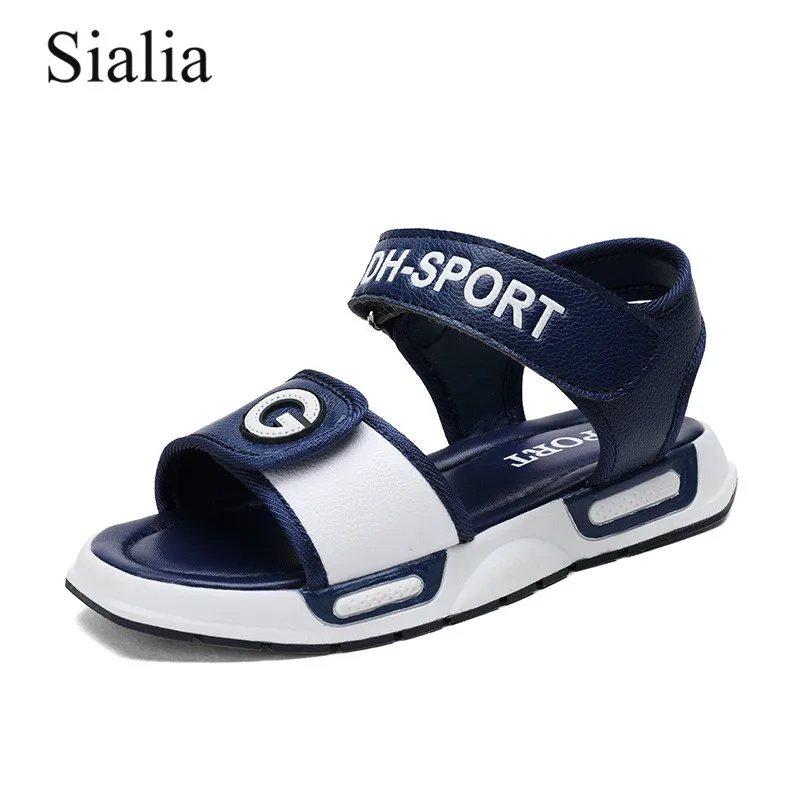 

Sialia Summer Boys Sandals For Kids Shoes Children Sandals Beach Shoes Outdoor Open-toe Hook&Loop Leather sapato infantil 2019