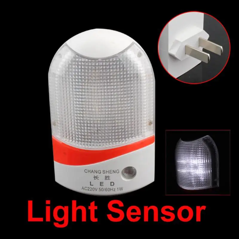 

Sensor Night Light Sensor 4 LED Lamp Auto Control AC 220V Powered Wall Plug-in LED Night Light Emergency White Light