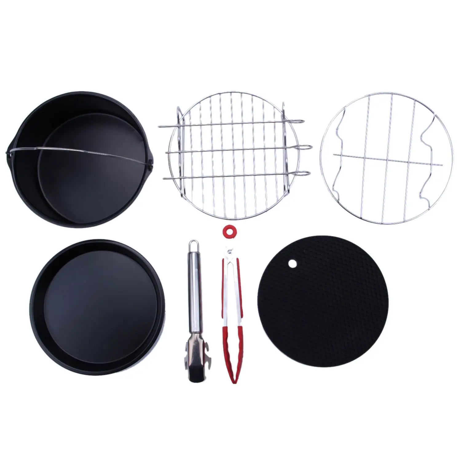

New Hot Air Fryer Accessories 7pcs for Gowise Phillips and Cozyna, fit all 3.7QT 5.3QT 5.8QT with 7 Inch Diameter