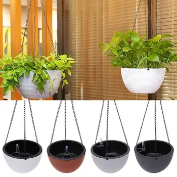 

New Hanging Planter Semi-Circular Flowerpot All-Match Self-Absorbing Plant Holder Garden Decoration Watering Hanging Baskets