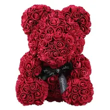 

Cute PE Rose Bear Toy for Girl Friend Plastic Foam Rose Flower Teddy Bear Valentines Day Gift Birthday Wedding Decoration