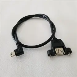 90 градусов правый угол 5Pin Mini B мужчина к USB Женский Кабель-канал Панель Крепление