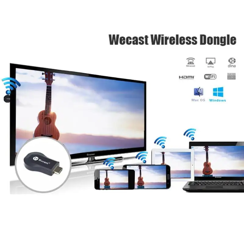 WECAST C2+ мини WiFi Дисплей HDMI Full HD 1080P tv Stick Miracast DLNA Дисплей приемник Ключ адаптер для ноутбук с HDTV проектор