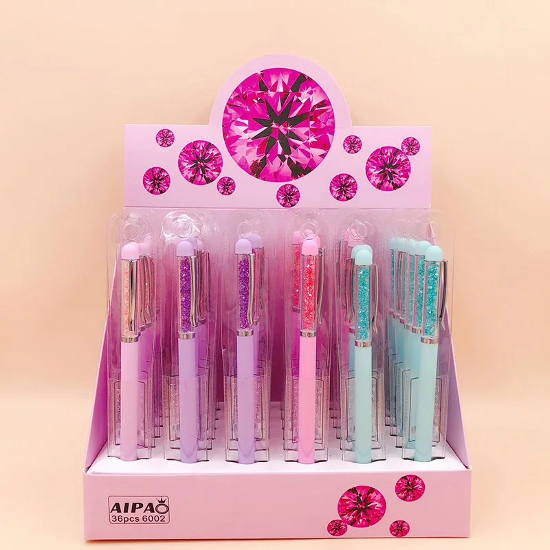 

1PC Cute Crystal Pens Novelty Candy Color Gel Pens Kawaii Neutral Pens For Girls Gifts School Office Supplies Korean Stationery