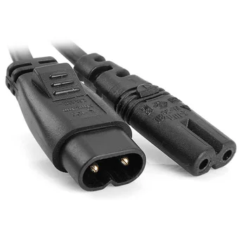 

10pcs/lot 0.3M IEC 60320 C8 Plug to C7 Receptacle Male to Female Extension Power Supply Main Adapter Cable