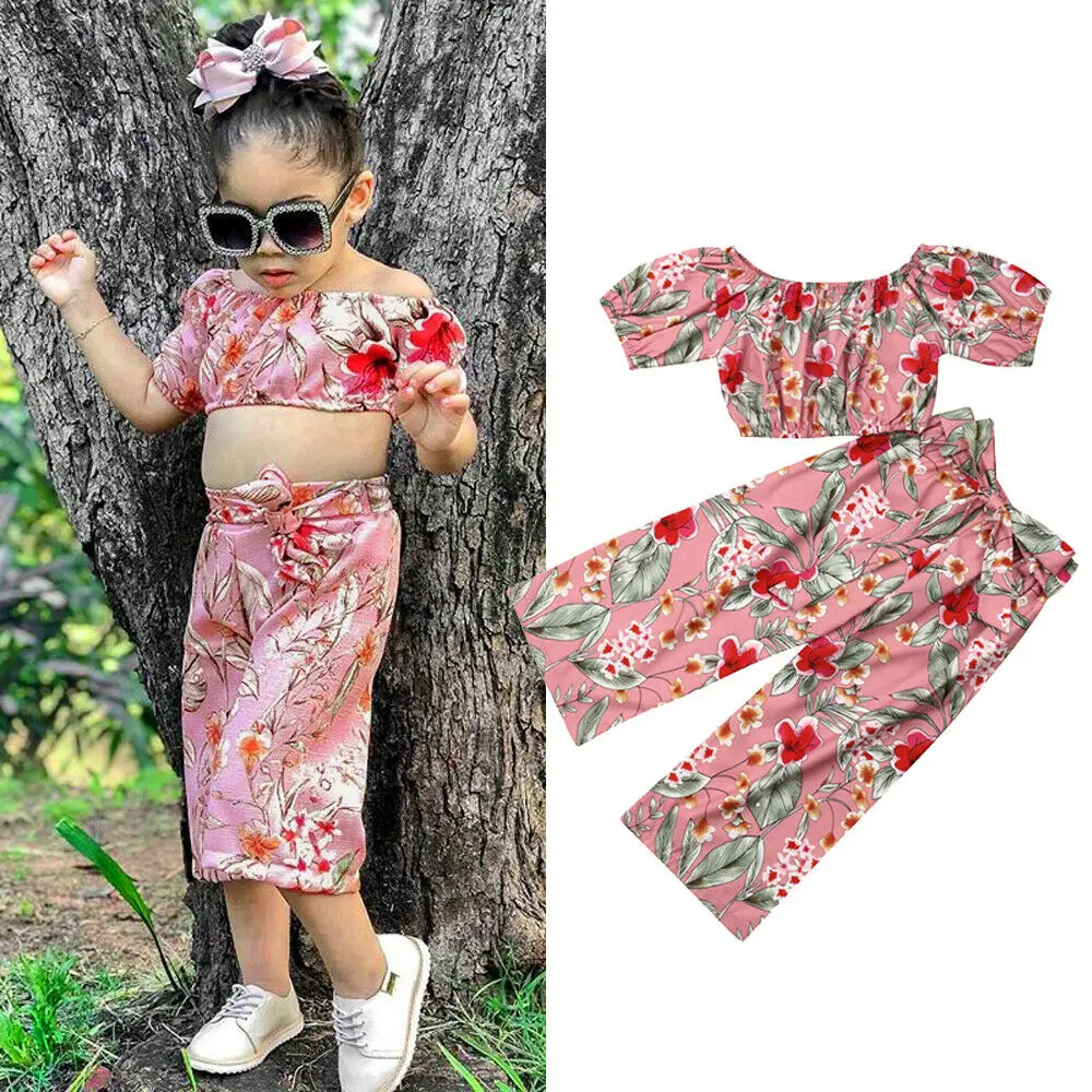 2019 Newest Style Toddler Kid Baby Girls Spring Summer Clothes Floral