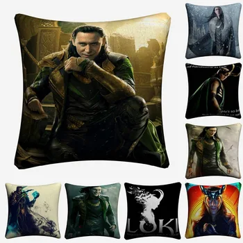 

Loki Comic Movie Figure Art Decorative Cotton Linen Cushion Cover 45x45cm For Sofa Chair Pillow Case Home Decor Almofada