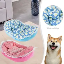 Милый слиток в форме мягкого кораллового бархата кружева домашних животных кровать теплый Кот гнездо собаки питомник диван спальный мешок дом кровать собаки
