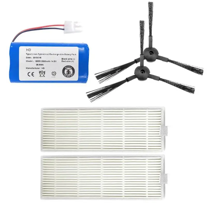 

Vacuum Cleaner Replaceable Fittings Kit For ILIFE 14.8V 2800mAh Battery+HEPA Filter+Side Brush For ILIFE-A6 A4 A4s Vacuum