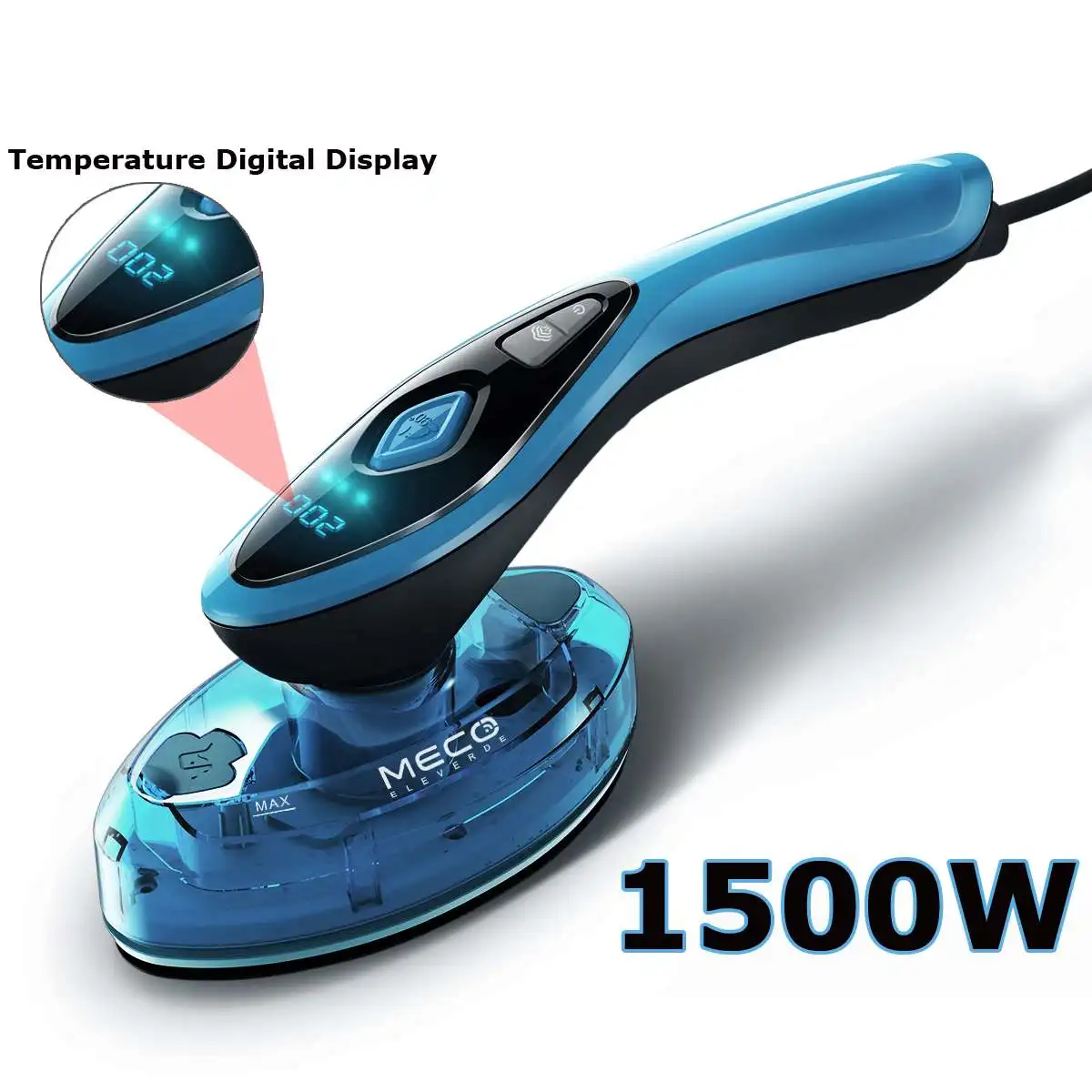 

1500W 2 In 1 Travel Portable Mini ERapid Heating Plastic Steam Electric Iron Handheld Garment Steamers Temperature LCD Display