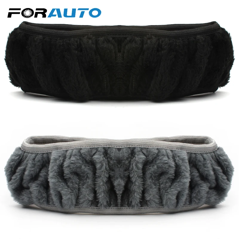 FORAUTO Car Steering Wheel Cover High Quality Protection Black Grey Keep Warm volante Plush Decoration Auto Accessories FORAUTO Car Steering Wheel Cover High Quality Protection Black Grey Keep Warm volante Plush Decoration Auto Accessories