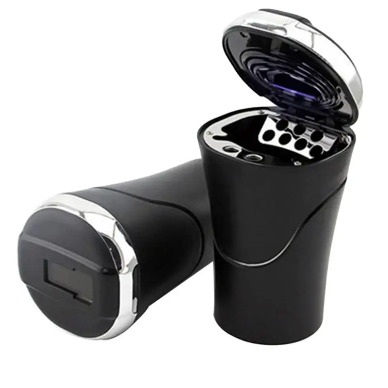 

Solar Car Cigarette Ashtrays Smokeless Auto Cigarette LED Light Ash Holder for Universal Car
