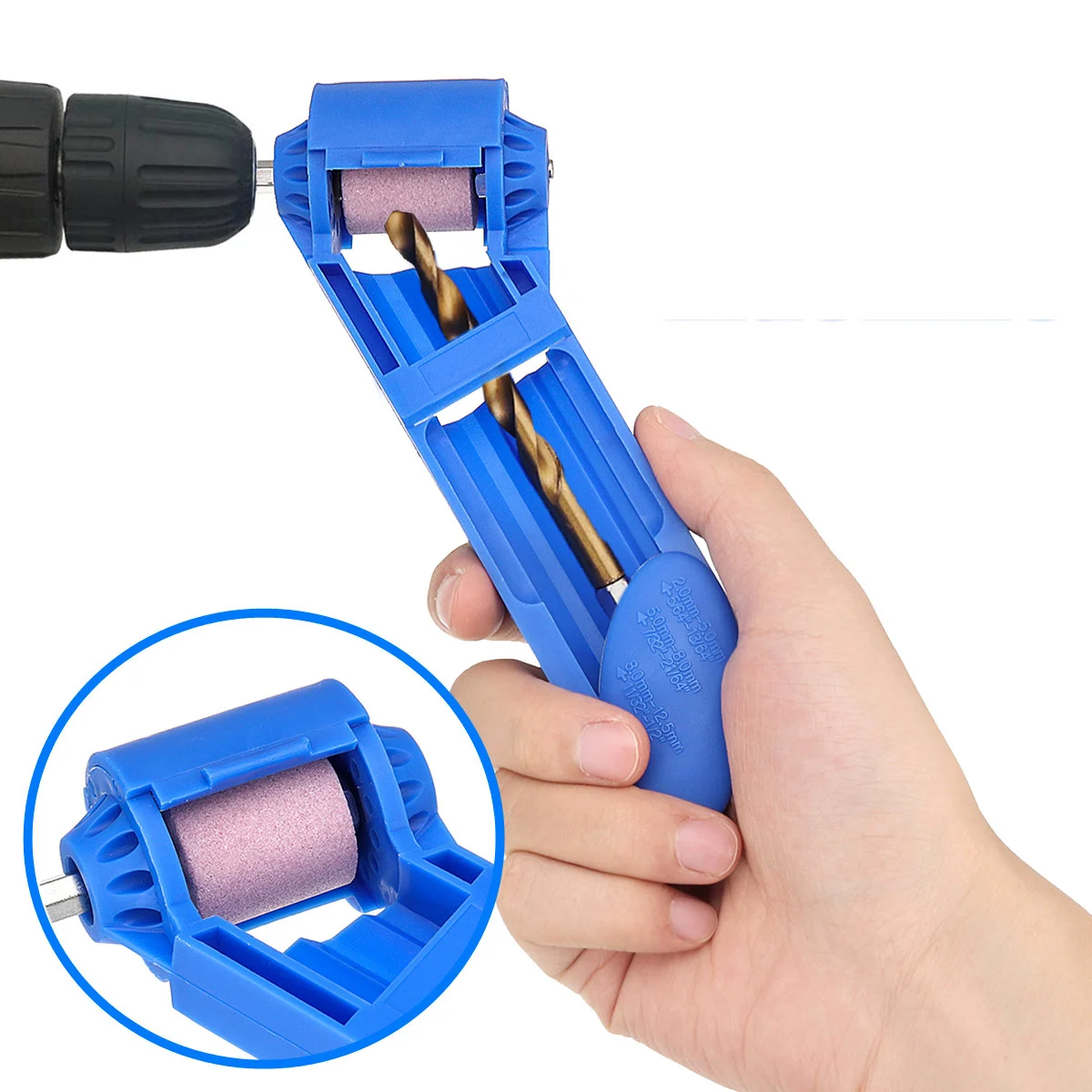 

Drill Bit Sharpener 2-12.5mm Portable Corundum Grinding Wheel Grinding Tool for Drilling Polishing
