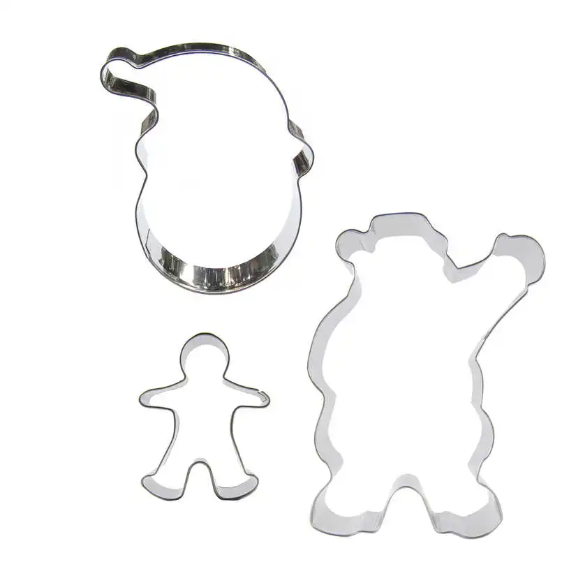 Santa Claus Mini Little Man Father Christmas shaped 3 piece biscuit cutting molds cake decorating soft candy tools | Дом и сад