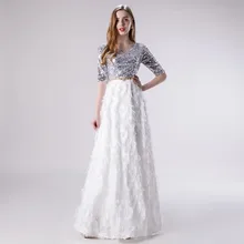 Vivian's Bridal сказочное серебристое белое контрастное платье для выпускного вечера Милая юбка с перьями Золотое Платье с поясом и пайетками Макси Вечерние платья