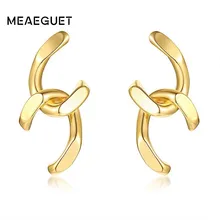 Двойной Inital C буквенным принтом Для женщин серьги-гвоздики Золотая Цвет Нержавеющая сталь Шарм ювелирные изделия