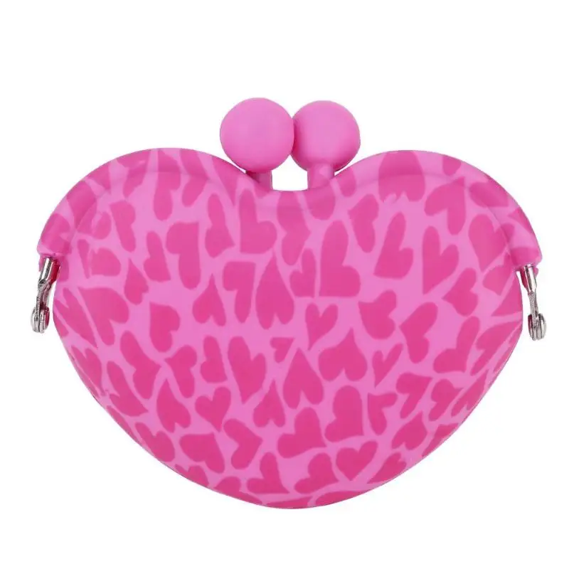 Heart Shape Coins Purse Sweet Cute Creative Women Girls Silicone Mini Heart Clip Hasp Key Coin Holder Wallet Kids Wallets Gifts