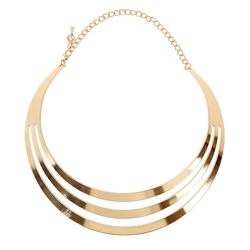

Rock Street Metal Hollow Punk Collar Choker Necklace Women Personality Statement Style