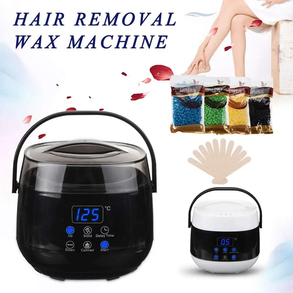 

LCD Display Hair Removal Tool epilator Warmer Wax Heater Hand Epilator Feet Paraffin Machine Temperature Control+400g Wax Beans