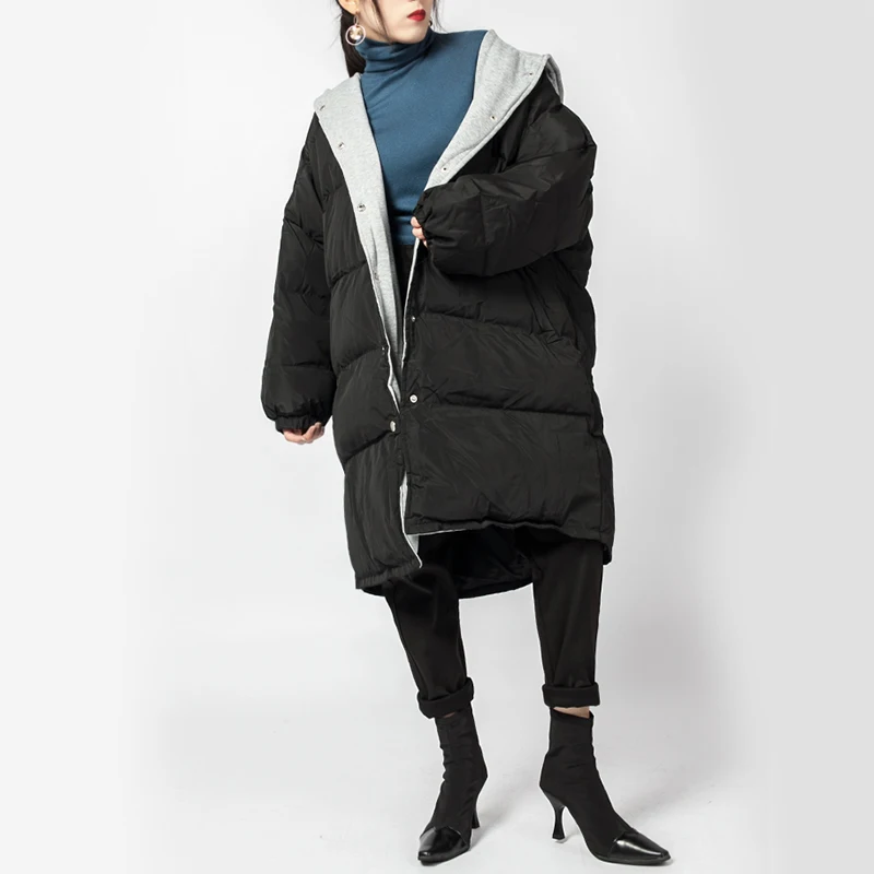 Nouveau Black Rembourré Capuchon Femmes Manteau Mode Longues Taille Jl159 À Parkas Coton Grande Hiver Chaud Printemps 2019 eam Couleur Épais Marée Hit Manches Bwxnq5gXCZ