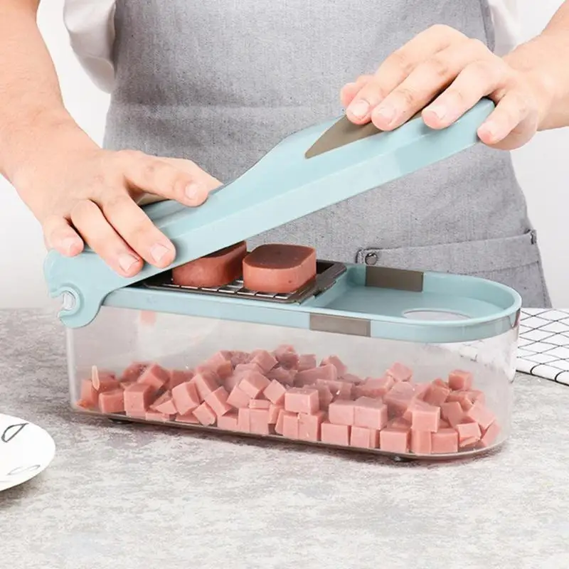 Multifunction Vegetable Slicer with 8 Dicing Blades Manual Potato