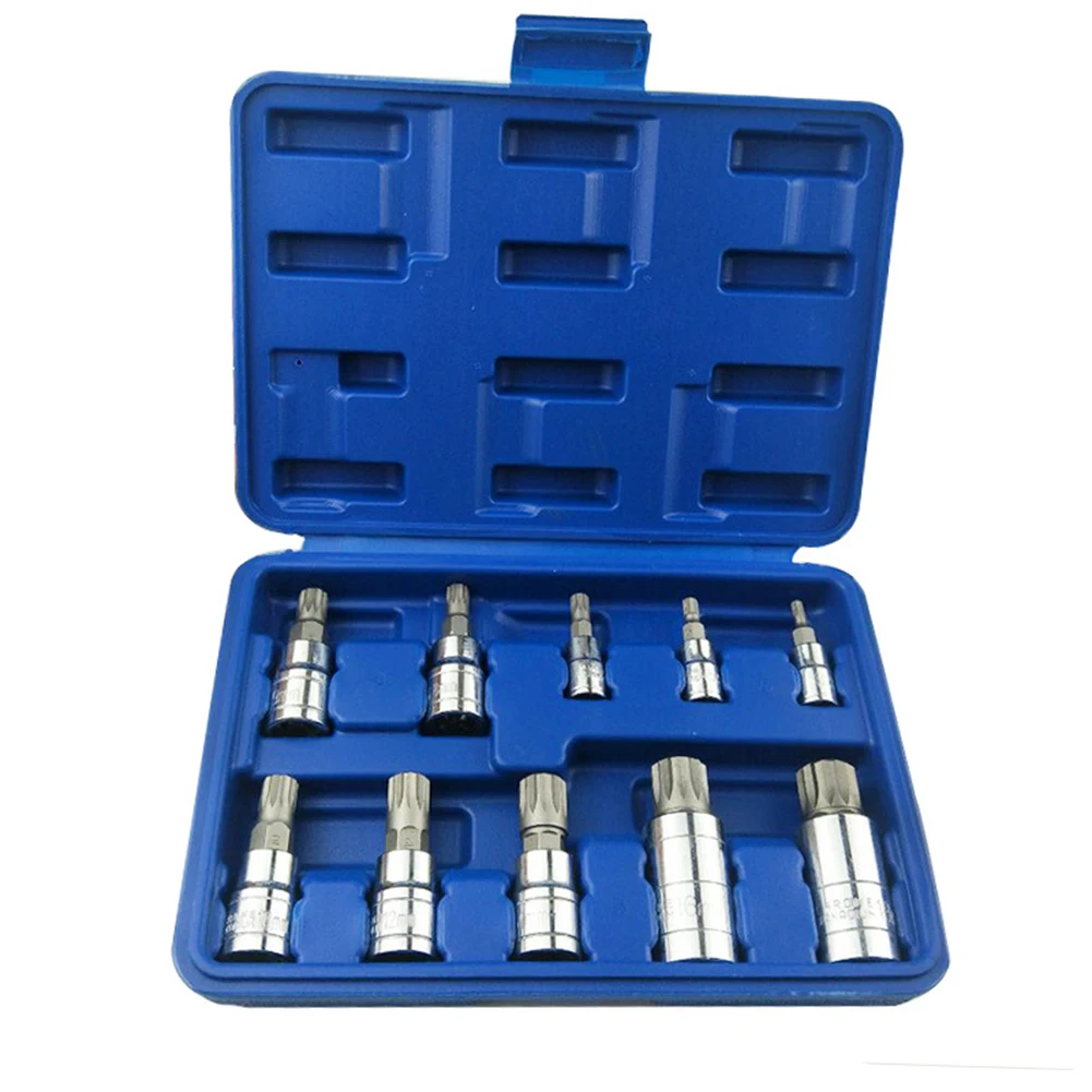 

12 Point Triple Square Spline Bit Socket Set For Tamper-Proof Lug Nuts Cylinder Head Bolt 1/4 3/8 1/2 Inch Drive