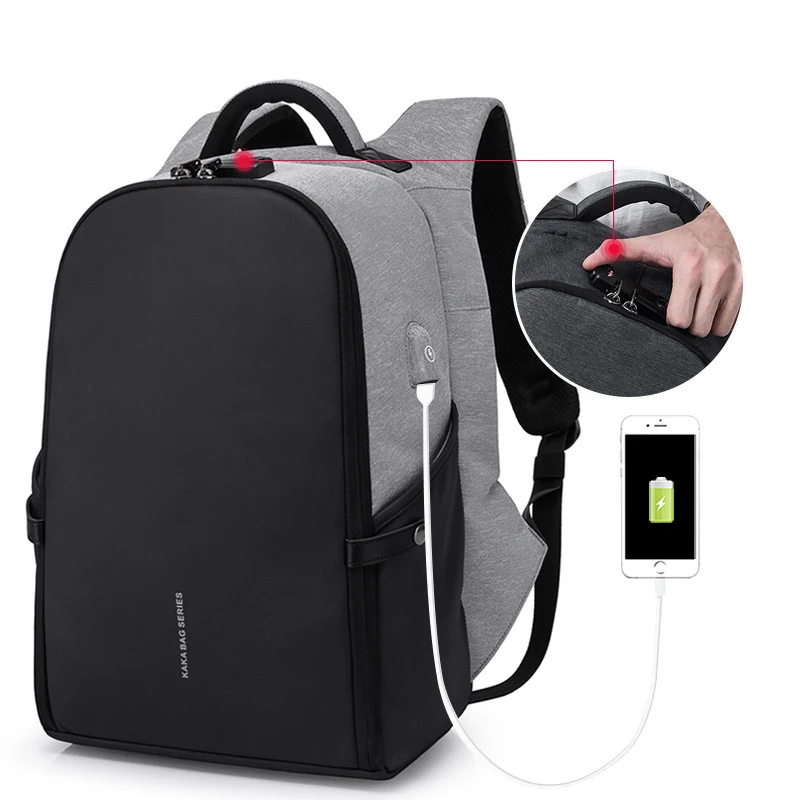 Laptop Bag Backpack 14//15//15.6 Inch Anti-Theft Password Lock Shockproof Charging Port Business Computer Bag