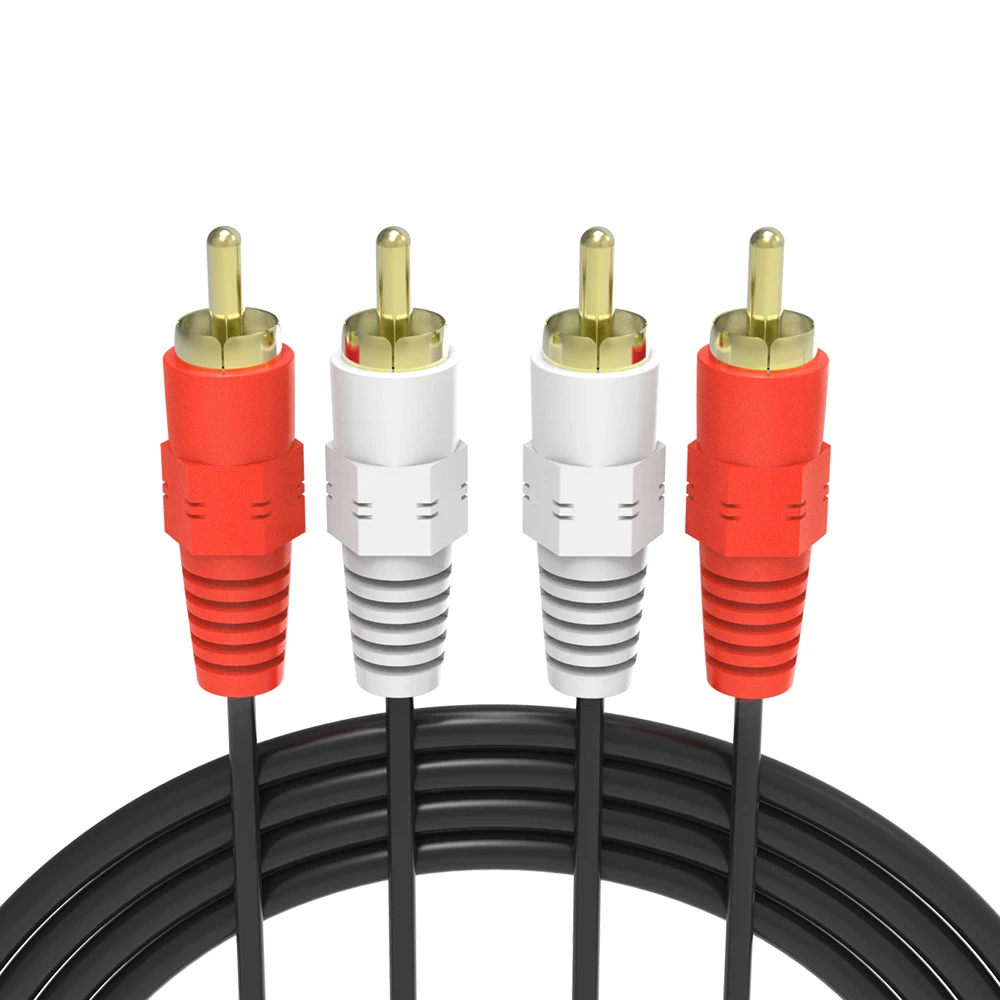Аудиокабель RCA с позолоченным штекером 1 5 м 2 штекера на AV кабель для DVD ТВ CD