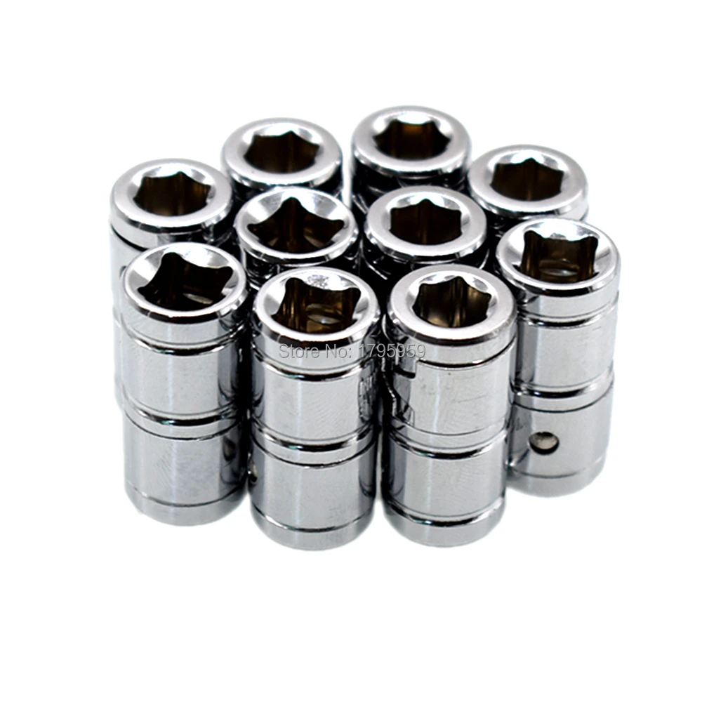 

10pcs Socket Adaptor 1/4" Square Drive to 1/4" Hex Shank Quick Release Impact Socket Screwdriver Bit Holder Converter Tools Set