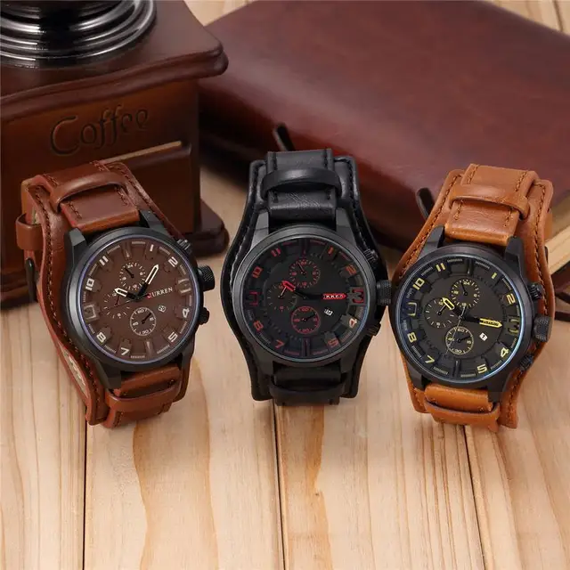 US $15.94 New CURREN Fashion Watch Men And Women Stainless Steel Waterproof Calendar Leather Quartz Sports Wa