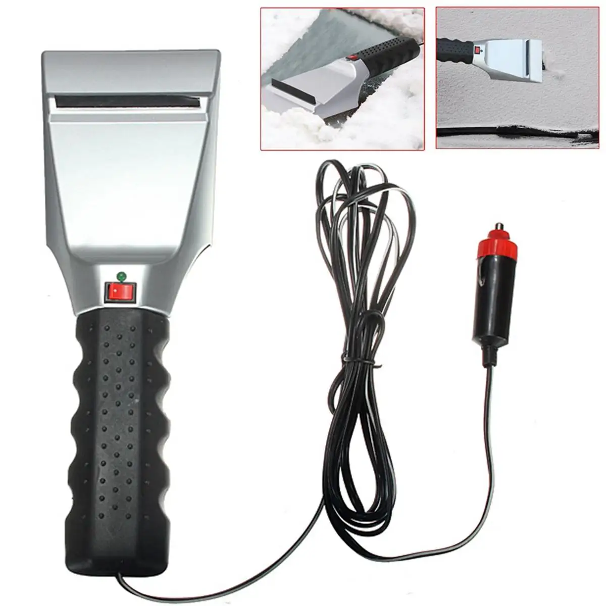 

12V Electric Heated Car Ice Scraper Automobiles Cigarette Lighter Snow Removal Shovel Windshield Glass Defrost Clean Tools