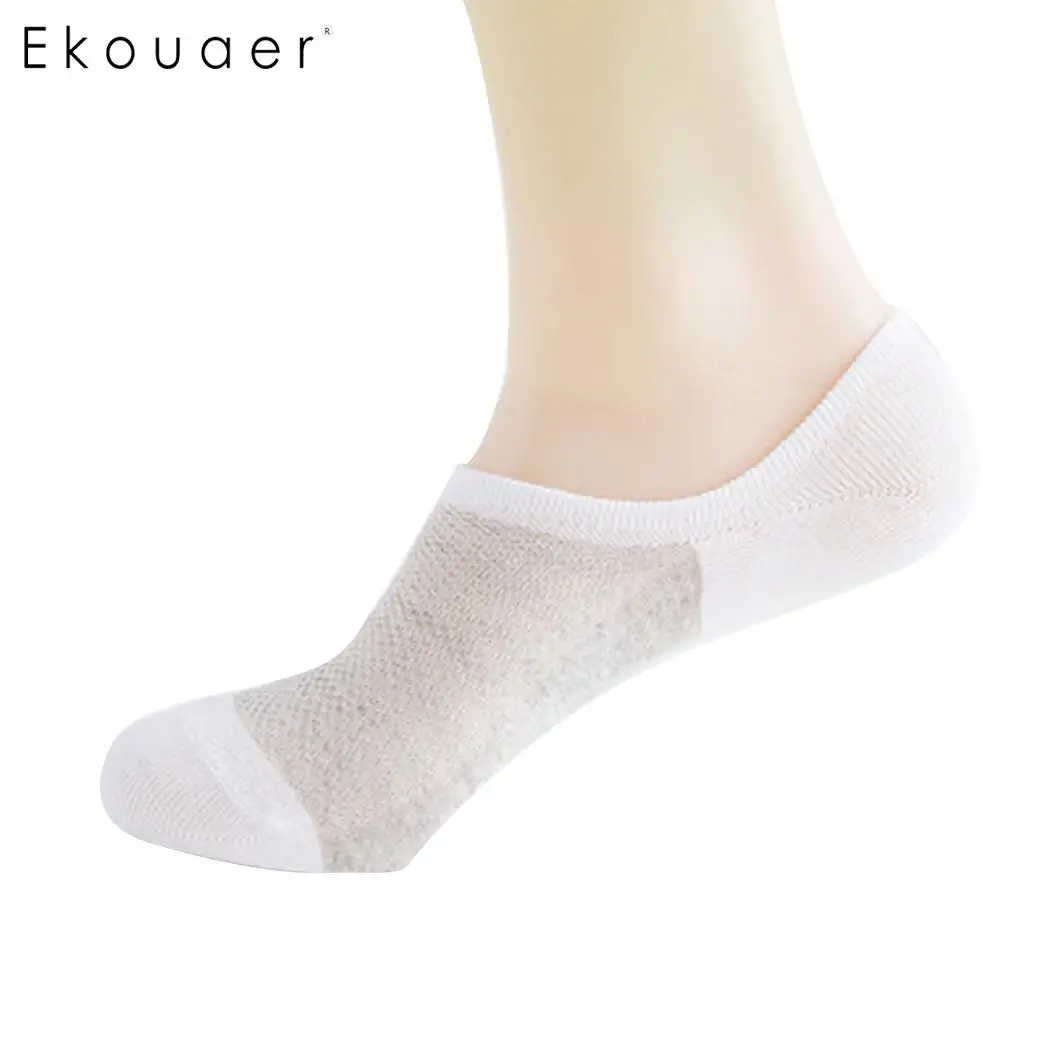 Ekouaer 5 пар/лот Мужские дышащие невидимые хлопковые носки нескользящая Лодыжка