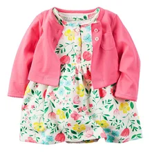 Комплект одежды для маленьких девочек; платье; боди; комплект из 2 предметов(жилет с длинными рукавами+ платье-боди); Bebes Carter; одежда для малышей