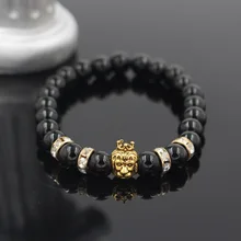 Будда энергии браслет микро циркония чурн дрель круг an Crown большой фрикадель эластичный растяжимый браслет украшения