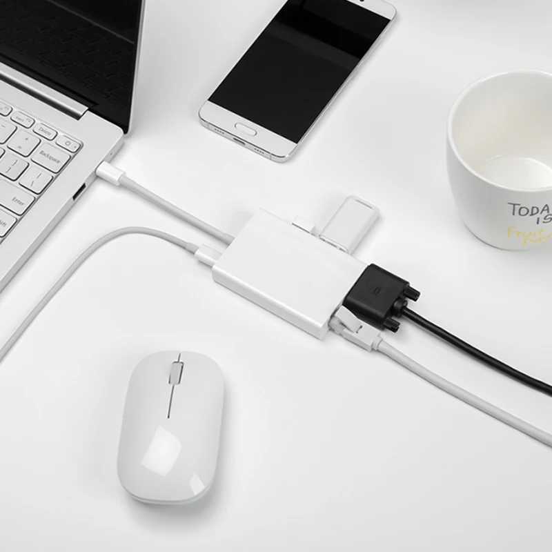 

Xiaomi USB-C Type-C To 2K@60Hz VGA Gigabit Ethernet Port 2 USB 3.0 Hub Type-C Multi-functional Hub Xiaomi Usb HUB Type C to VGA