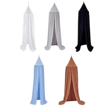 

5 Colors Kids Boys Girls Princess Canopy Bed Valance Kids Room Decoration Baby Bed Round Mosquito Net Tent Curtains Bed Canopy