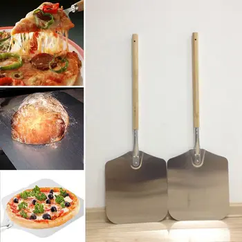 

66cm Aluminum Pizza Shovel Peel With Long Wooden Handle Pastry Tools Pizza Paddle Spatula Cake Baking Cutter Kitchen Accessorie