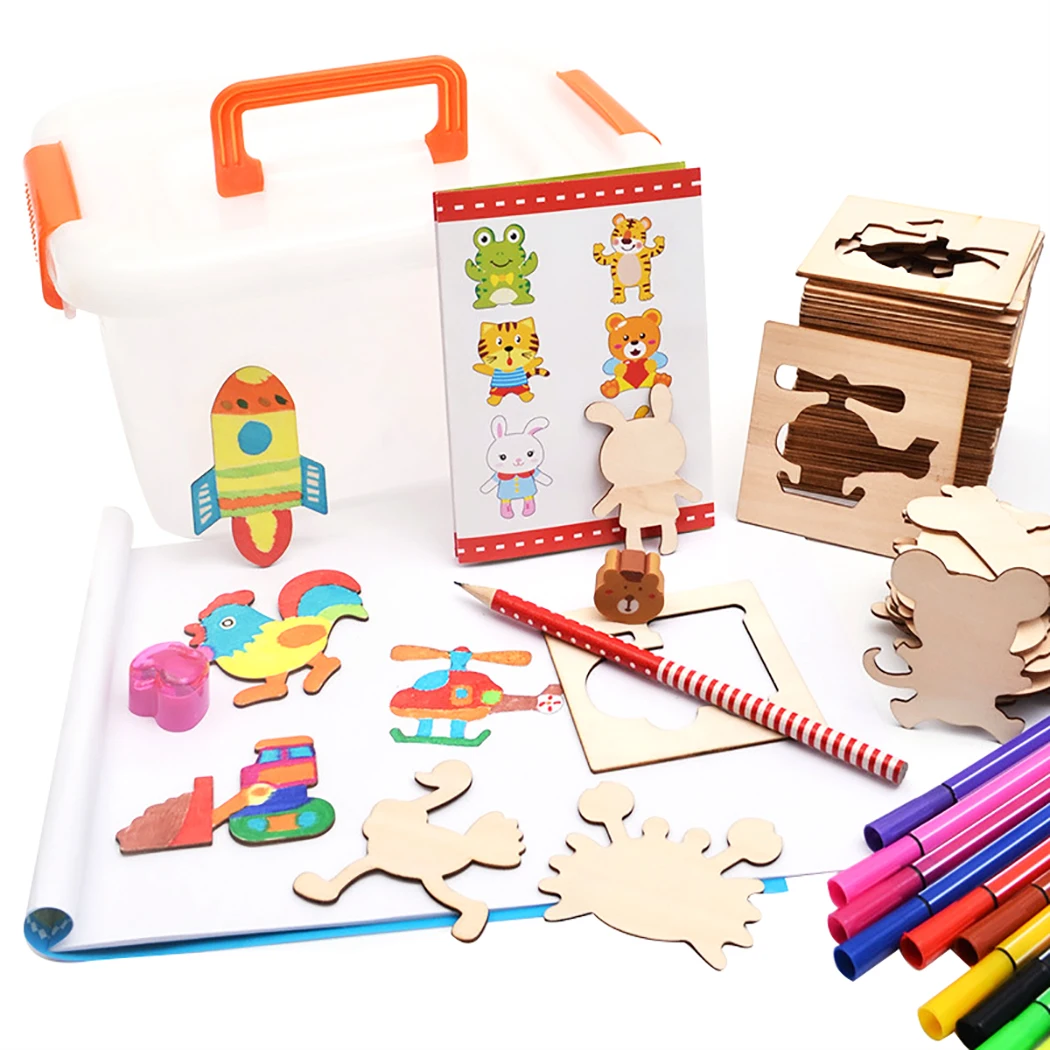 

Drawing Stencil Set Creative DIY Wooden Drawing Stencil Kit Kids Drawing Kit
