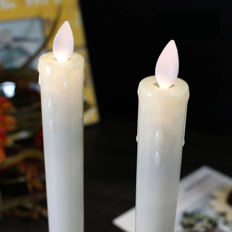 1 пара светодиодный светильник-свеча, имитация воска, Мерцающая рождественская лампа, красные свечи, светильник s, свадебное украшение для дома