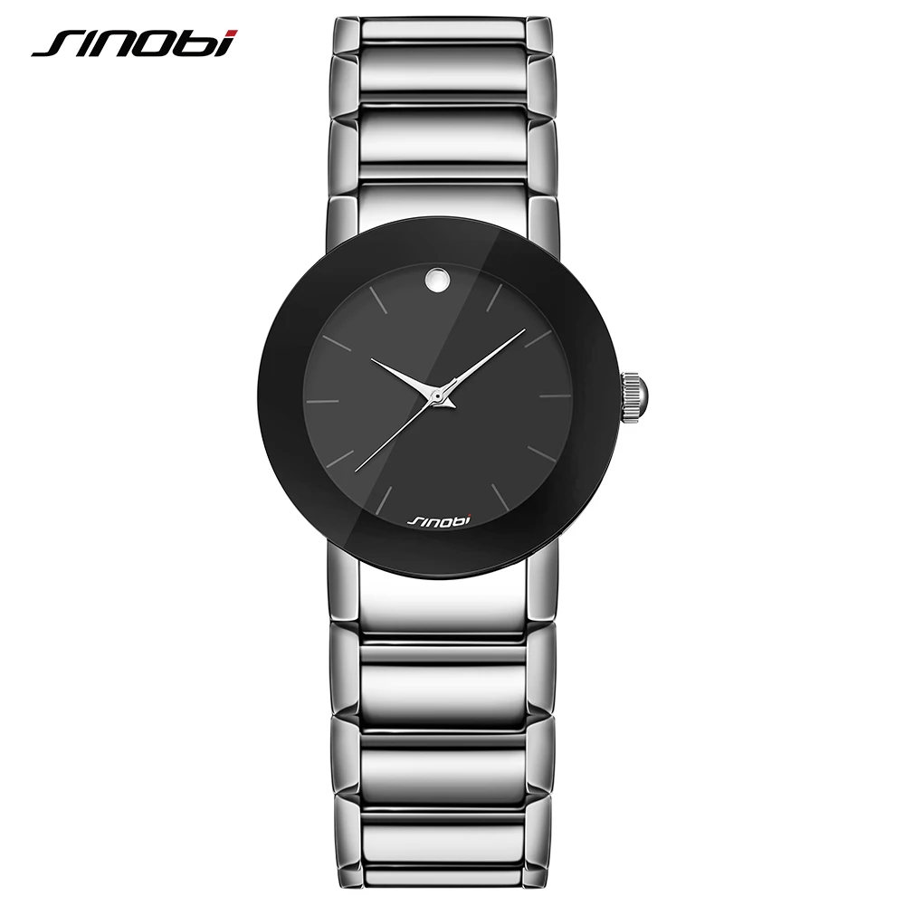 

Super Slim Watch For Women Men Sinobi Casual Simple Analog Alloy Wristwatch top brand luxury Fashion Ultrathin Watches Low Price