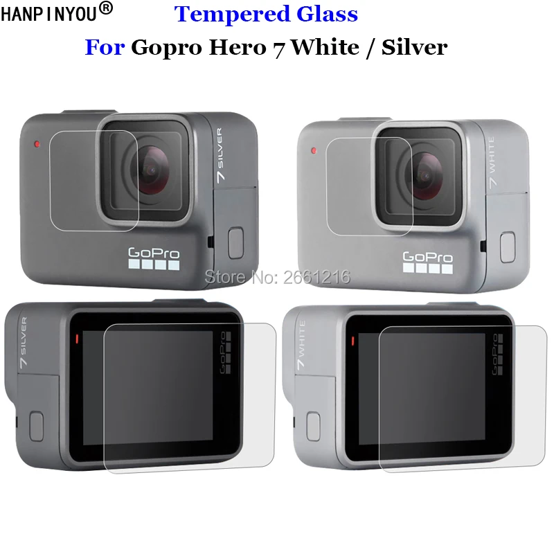 

For GoPro Hero 7 Silver / White 9H 2.5D Camera Lens / LCD Screen Premium Tempered Glass Protector Film