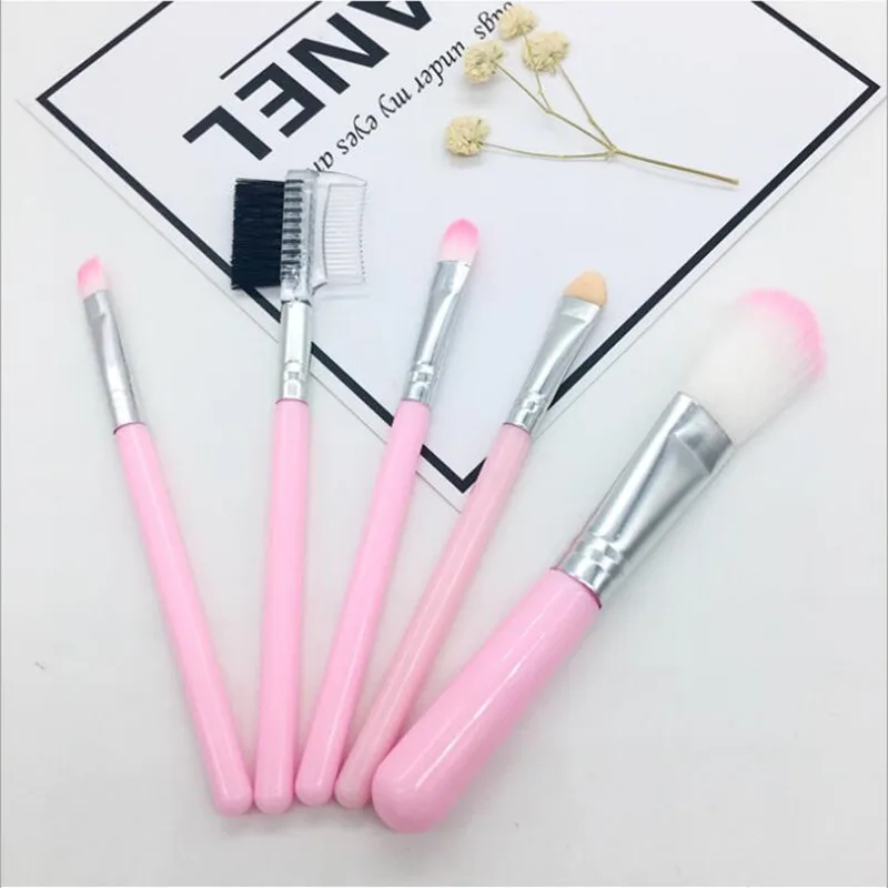 

5pcs Professional Women's Makeup Brushes High Quality Face Foundation Powder Concealer Blush Eyeshadow Eyelash Cheek Make Up Set